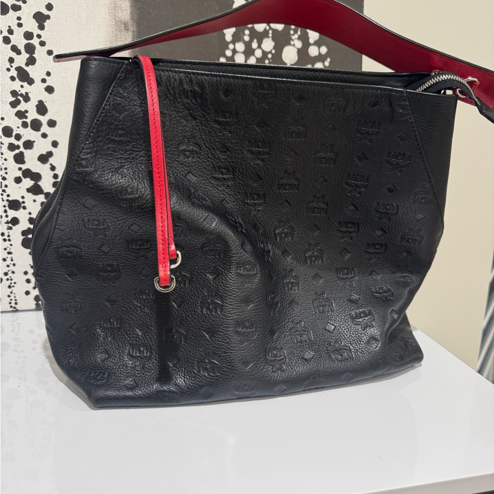 MCM Klara Monogram Large Leather Hobo